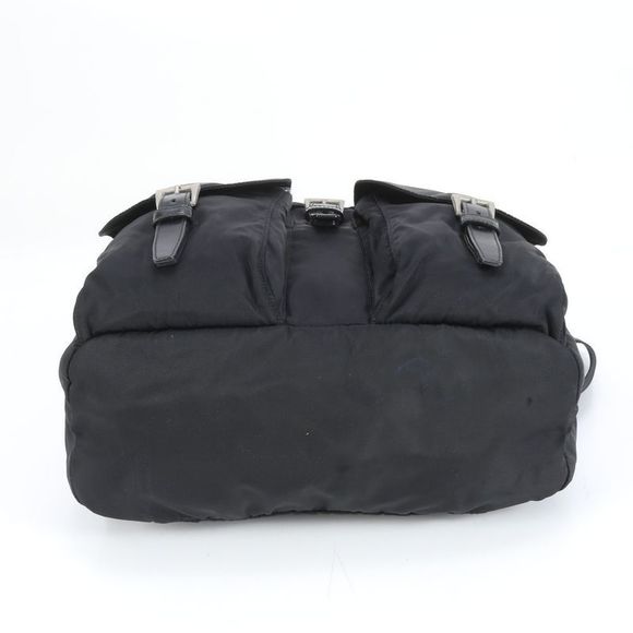 Prada Tessuto Nylon Triangle Logo Leather X Nylon Backpack Sac